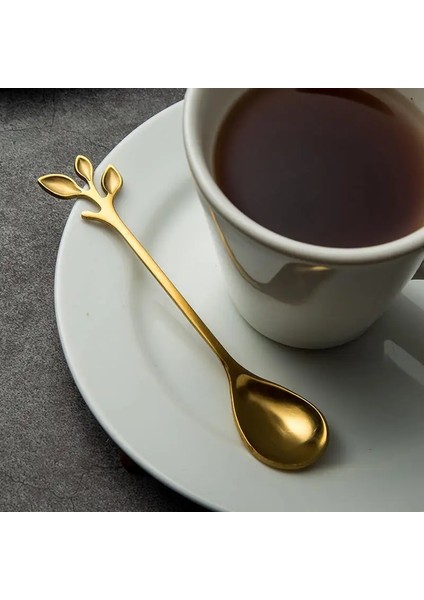 Altın Çatal Tarzı Yaratıcı Paslanmaz Çelik Kahve Kaşığı Çay Kaşığı Tatlı Aperatif Kaşığı Dondurma Moons Sofra Takımı Kahve Kaşığı (Yurt Dışından) fiyatları