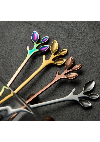 Altın Çatal Tarzı Yaratıcı Paslanmaz Çelik Kahve Kaşığı Çay Kaşığı Tatlı Aperatif Kaşığı Dondurma Moons Sofra Takımı Kahve Kaşığı (Yurt Dışından) modelleri