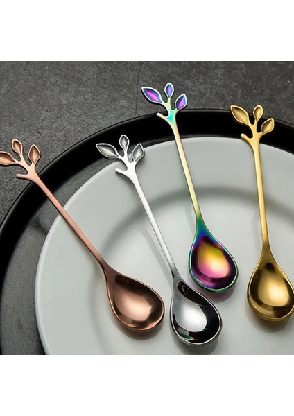 Altın Çatal Tarzı Yaratıcı Paslanmaz Çelik Kahve Kaşığı Çay Kaşığı Tatlı Aperatif Kaşığı Dondurma Moons Sofra Takımı Kahve Kaşığı (Yurt Dışından) fırsatları