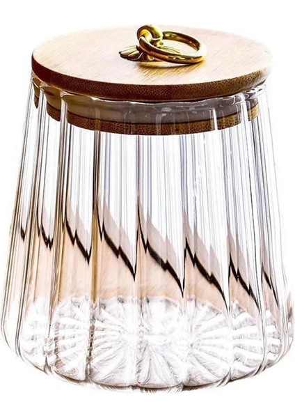 Bir Stil Gıda Konteyner Mutfak Saklama Şişeleri Kavanoz Cam Hava Geçirmez Teneke Kutu Taneler Çay Kahve Çekirdekleri Tahıllar Şeker Kavanozları Ahşap Kapaklı Konteynerler (Yurt Dışından)