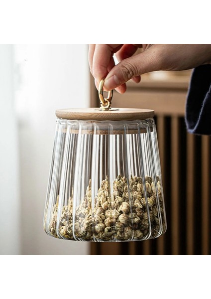 Bir Stil Gıda Konteyner Mutfak Saklama Şişeleri Kavanoz Cam Hava Geçirmez Teneke Kutu Taneler Çay Kahve Çekirdekleri Tahıllar Şeker Kavanozları Ahşap Kapaklı Konteynerler (Yurt Dışından) fiyatları