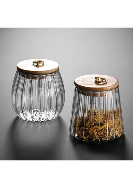 Bir Stil Gıda Konteyner Mutfak Saklama Şişeleri Kavanoz Cam Hava Geçirmez Teneke Kutu Taneler Çay Kahve Çekirdekleri Tahıllar Şeker Kavanozları Ahşap Kapaklı Konteynerler (Yurt Dışından) fırsatları