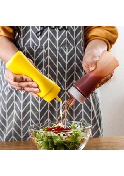12OZ-BEYAZ Tarzı 6X18CM 16OZ Sıkma Şişesi 3 Nozul Reçel Boyama Sıkma Şişeleri Salata Sosu Baharat Çeşni Şişeleri Mutfak Aksesuarları (Yurt Dışından) modelleri