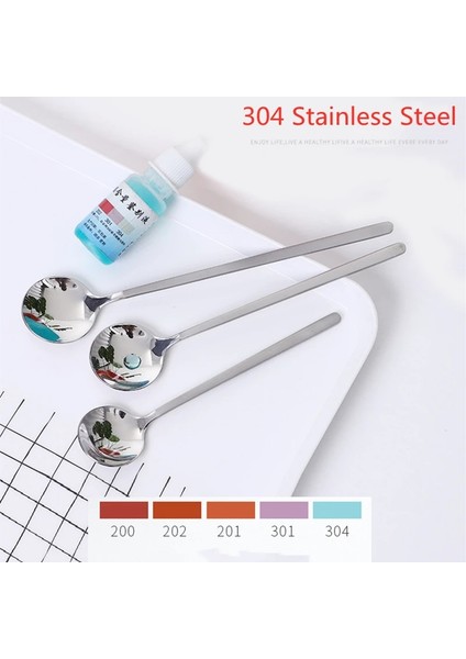 Altın Tarzı 15CM Çay Kahve Kaşığı 15 cm Paslanmaz Çelik Küçük Yuvarlak Ayna Kaşık Ev Mutfak Ofis Otel Restoran Için Şeker Kek Tatlı (Yurt Dışından) indirimleri