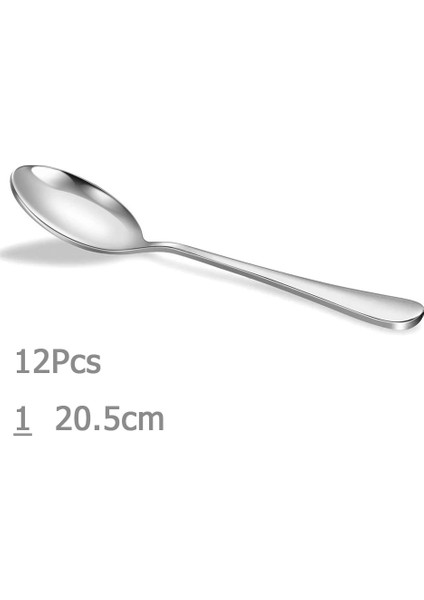 20.5cm Tarzı Paslanmaz Çelik Kahve Çay Kaşığı Yemek Kaşığı Set Dondurma Sundae Çay Kaşığı Tatlı Karıştırma Çorba Yemek Kaşığı Scoo (Yurt Dışından)