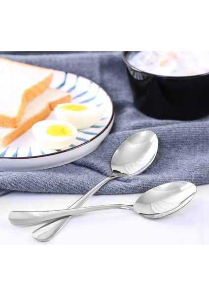 20.5cm Tarzı Paslanmaz Çelik Kahve Çay Kaşığı Yemek Kaşığı Set Dondurma Sundae Çay Kaşığı Tatlı Karıştırma Çorba Yemek Kaşığı Scoo (Yurt Dışından)