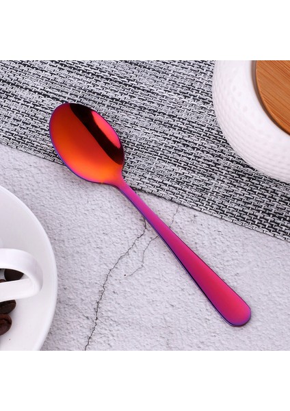Gökkuşağı No.3-5pcs Tarzı Et Kahve Kaşığı Altın Kaşık Altın Yemek Takımı Paslanmaz Çelik Kahve Kaşığı Tatlı Sofra Takımı Mutfak Yemek Takımı (Yurt Dışından)