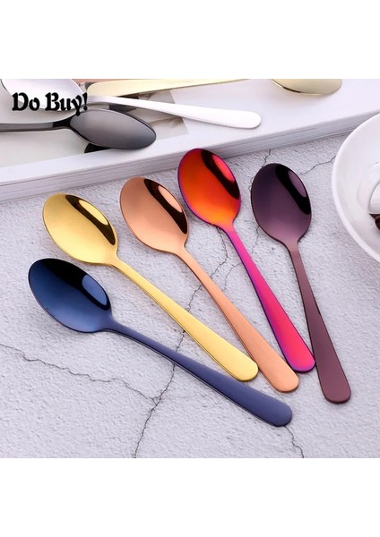 Gökkuşağı No.3-5pcs Tarzı Et Kahve Kaşığı Altın Kaşık Altın Yemek Takımı Paslanmaz Çelik Kahve Kaşığı Tatlı Sofra Takımı Mutfak Yemek Takımı (Yurt Dışından) fırsatları