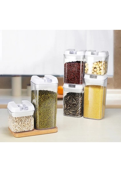 1 1l Tarzı Mutfak Gıda Saklama Kabı Kutusu Şeffaf Mühürlü Kutular Çok Kapasiteli Mutfak Malzemeleri Plastik Şeker Kutusu Meyve Sepeti Tahıl (Yurt Dışından) fırsatları