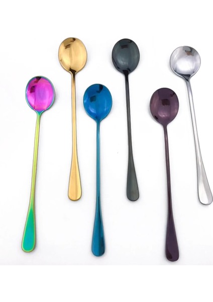 Gökkuşağı Stili Yeni Renkli Buz Kaşığı Kahve Kaşığı Çay Cafe Kepçe Uzun Saplı Kaşık Yemek Takımı Sofra Takımı Kahve Içme Araçları Mutfak 1 Adet (Yurt Dışından) fiyatları