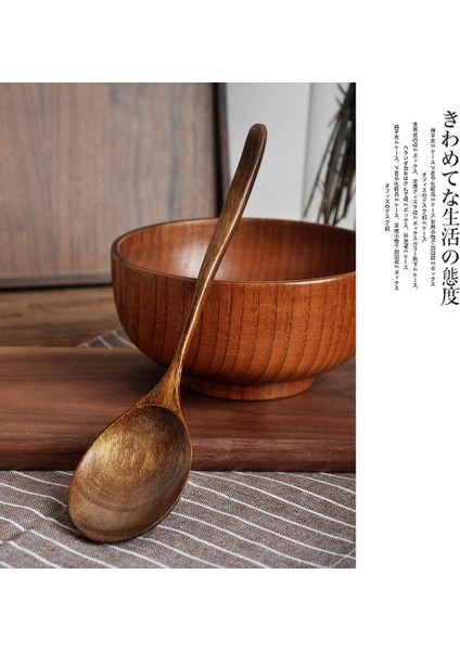 Küçük Tahta Kaşık Stili Doğal Uzun Saplı Tahta Kaşık Japon Tarzı Pirinç Kaşık Karıştırma Çorba Kaşıkları Pişirme Gereçleri Mutfak Için Taşınabilir Sofra Takımı (Yurt Dışından) indirimleri