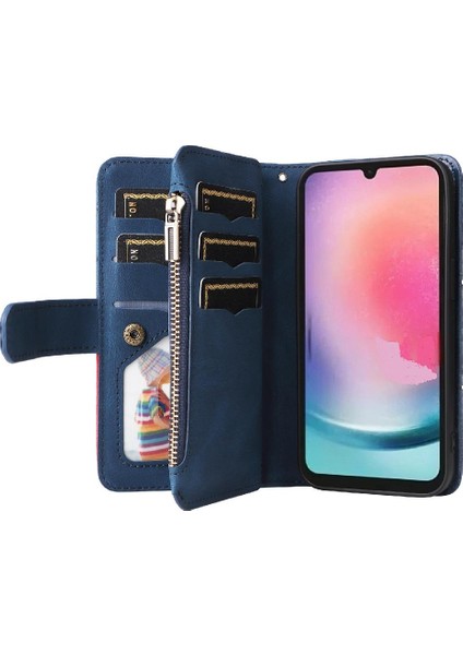 Samsung Galaxy A24 4g Iki Renkli Dikiş Dokuz Kart Yuvaları Fermuar (Yurt Dışından)
