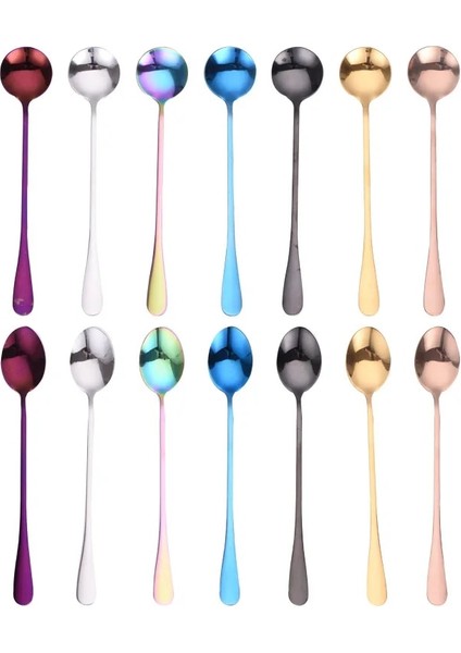 Stil3 Stili Renkli Paslanmaz Çelik Buz Kaşığı Kek Kahve Kaşığı Kupa Kaşığı Kore Sevimli Yaratıcı Çorba Kaşığı Ev Batı Restoran Gereçleri (Yurt Dışından) fırsatları