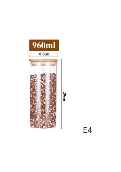 8.5X20CM E4 Stili 1 Parça Baharatlar Için Mason Şeker Kavanozu Cam Bambu Kapaklı Konteyner Cam Kavanoz Kapaklı Çerez Kavanozu Mutfak Kavanozları ve Kapakları (Yurt Dışından)