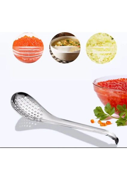 Gümüş Tarzı Paslanmaz Çelik Yaratıcı Küresel Kaşık Havyar Yumurta Sarısı Kevgir Oluklu Kaşık Filtre Bar Pişirme Aletleri Mutfak Gereçleri (Yurt Dışından) modelleri