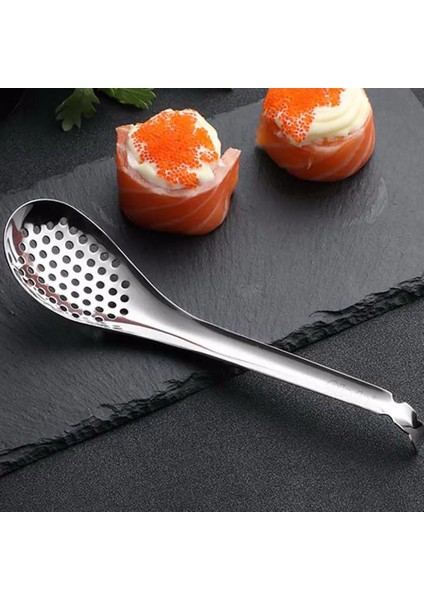 Gümüş Tarzı Paslanmaz Çelik Yaratıcı Küresel Kaşık Havyar Yumurta Sarısı Kevgir Oluklu Kaşık Filtre Bar Pişirme Aletleri Mutfak Gereçleri (Yurt Dışından) indirimleri