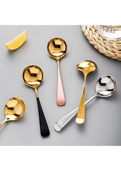 Mavi Altın Tarzı Yuvarlak Kafa Dondurma Tatlı Kahve Karıştırma Kaşığı Çay Şeker Kek Çatal Kaşık Paslanmaz Çelik Sofra Pota Aksesuarları (Yurt Dışından) fırsatları