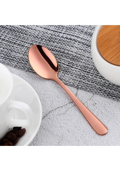 Gül Altın-1 Adet Tarzı 1 Adet Mini Çay Kaşığı Paslanmaz Çelik Çatal Seti Benzersiz Gökkuşağı Tatlı Kaşığı Altın Çay Kaşığı Küçük Kahve Kaşığı Kaşık (Yurt Dışından)