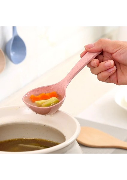 Büyük Pembe Stil 1 Adet Yemek Kaşığı Buğday Sapı Kaşık Sağlıklı Çevre Koruma Kaşığı Ev Mutfak Gereçleri Kaşık (Yurt Dışından)