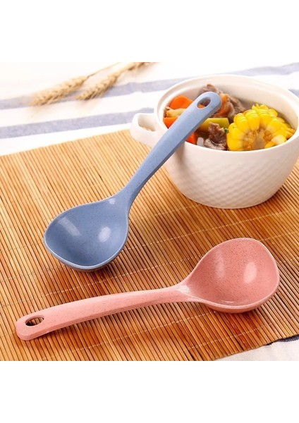 Büyük Pembe Stil 1 Adet Yemek Kaşığı Buğday Sapı Kaşık Sağlıklı Çevre Koruma Kaşığı Ev Mutfak Gereçleri Kaşık (Yurt Dışından)