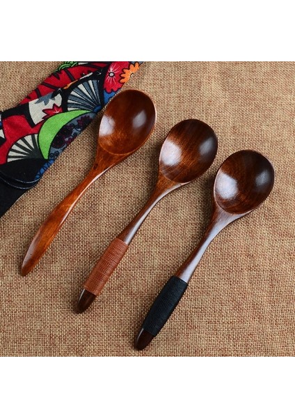 Kahverengi Tarzı Yaratıcı Doğal Tahta Kaşık Çatal Bambu Mutfak Yemek Yemek Çorbası Çay Bal Kahve Gereçleri Araçları Çorba Çay Kaşığı Sofra Takımı (Yurt Dışından)