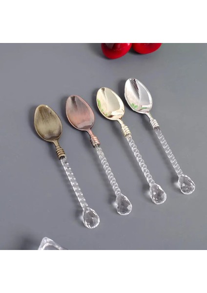 Bronz Tarzı Rystal Kolu Çay Kahve Kaşığı Dondurma Tatlı Pota Kepçe Homebar Mutfak Malzemeleri Için Sıcak Içme (Yurt Dışından) fiyatları