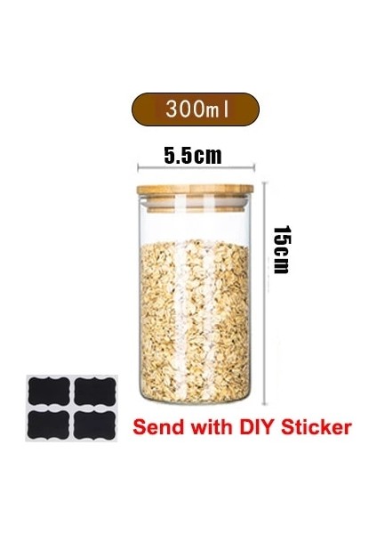 5.5X15CM Tarzı 1 Parça Baharatlar Için Mason Şeker Kavanozu Cam Şişeler Bambu Kapaklı Konteyner Cam Kavanoz Kapaklı Kurabiye Kavanozu Mutfak Kavanozları ve Kapakları (Yurt Dışından)