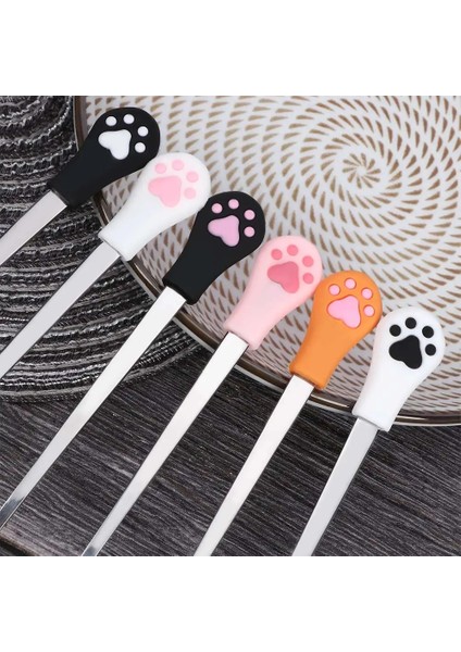 P Stili Ute Paslanmaz Çelik Kedi Pençesi Kahve Kaşığı Meyve Tatlı Kaşığı Şeker Çay Kaşığı Kedi Pençesi Şekli Içecek Sofra Seramik (Yurt Dışından) indirimleri
