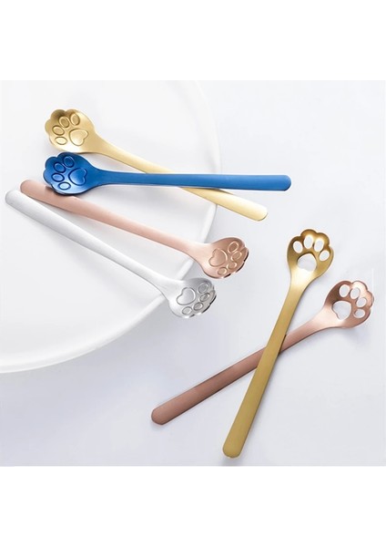 Gümüş Tarzı Sağlam Ute Yüksek Li Altın Kedi Pençesi Mini Yaratıcı Kahve Paslanmaz Çelik Kaşık Hediye Kek Karıştırma Şeker Çorbası Tatlı Çay Kaşığı (Yurt Dışından) modelleri