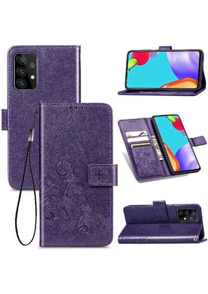 Samsung Galaxy A72 5g Kısa Kayış Zarif Iş Deri Kılıf (Yurt Dışından)