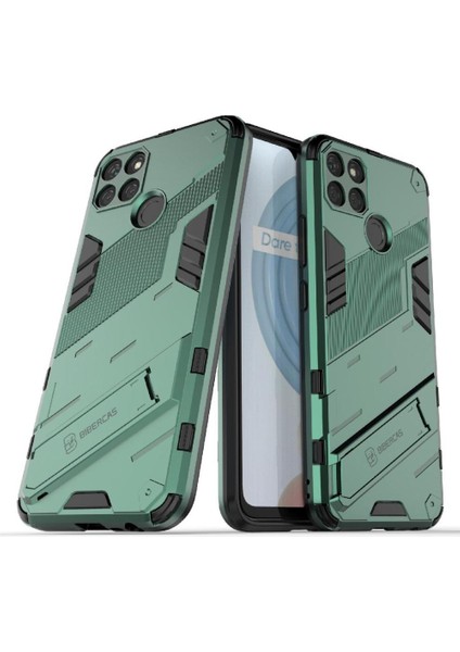 Realme C21Y Sağlam Askeri Kickstand Koruyucu Kapak Için Kılıf (Yurt Dışından)