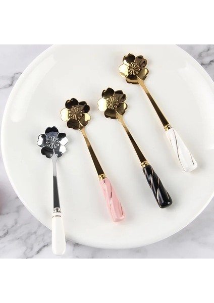 No.7 Tarzı 12 cm Paslanmaz Çelik Mini Sakura Gül Çiçek Kaşık Kahve Çay Tatlı Içecek Karıştırma Milkshake Kaşık Sofra Mutfak Tedarik (Yurt Dışından) fiyatları