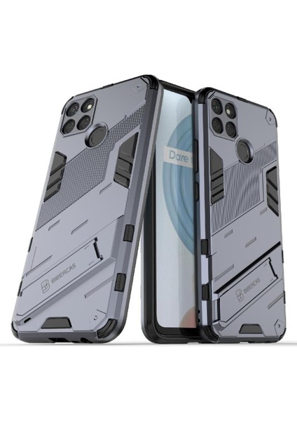 Realme C21Y Sağlam Askeri Kickstand Koruyucu Kapak Için Kılıf (Yurt Dışından)