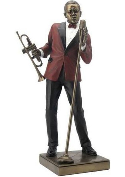 Veronese Biblolar-Wise Cazcılar-Wıse Trampet Calan Erkek Şarkıcı-14*13*29,5 CM– Dekoratif Obje ve Koleksiyonluk Model