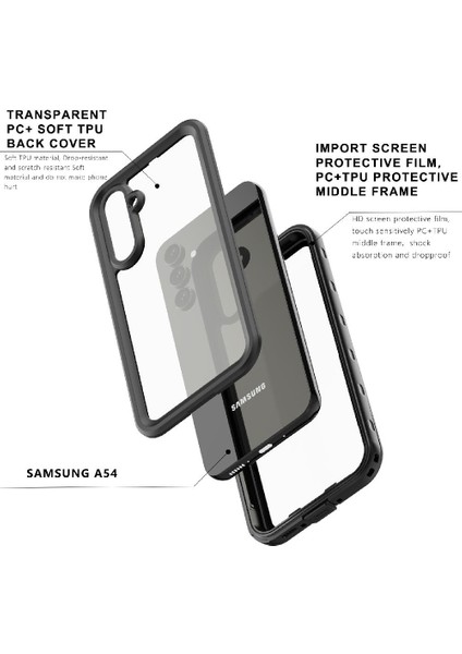 Samsung Galaxy A54 5g 12FT Askeri Darbeye Dayanıklı IP68 Su Geçirmez Kılıf (Yurt Dışından)