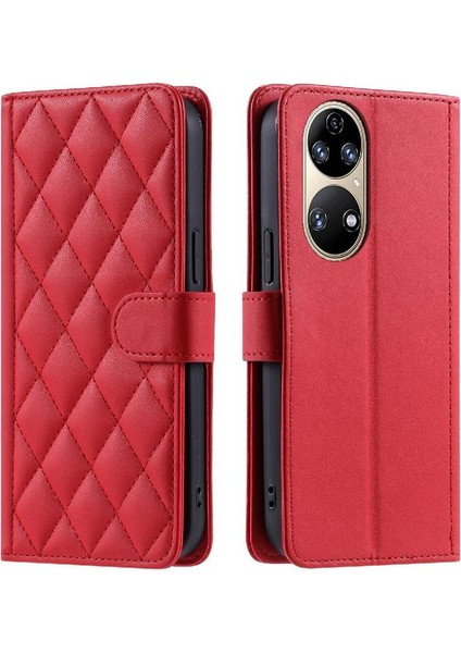 Huawei P50 Pro Kart Yuvaları Için Telefon Kılıfı Tutucu El Kayışı Manyetik Kapak (Yurt Dışından)