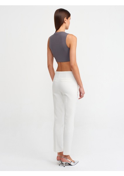 71263 Skinny Kesim Normal Bel Pantolon-Beyaz fiyatları