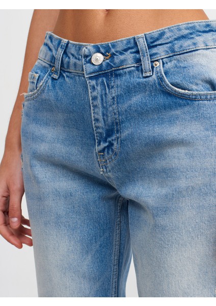 71440 Düşükbel Comfort Likra Denim Pantolon-Mavi fırsatları