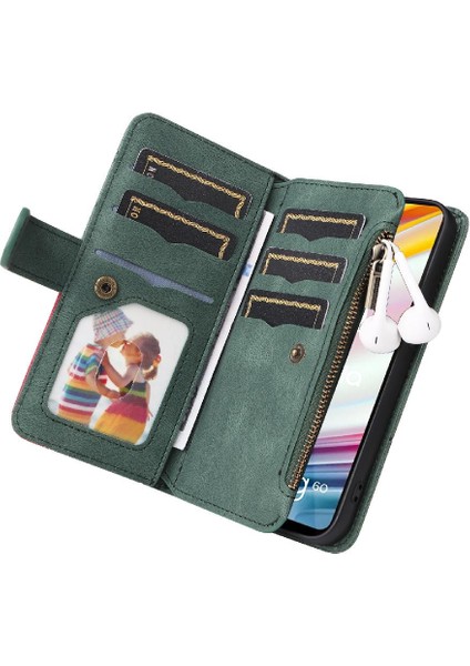 Motorola Moto G60 Fermuar Cüzdan Tarzı Kickstand Koruyucu Kılıf (Yurt Dışından)