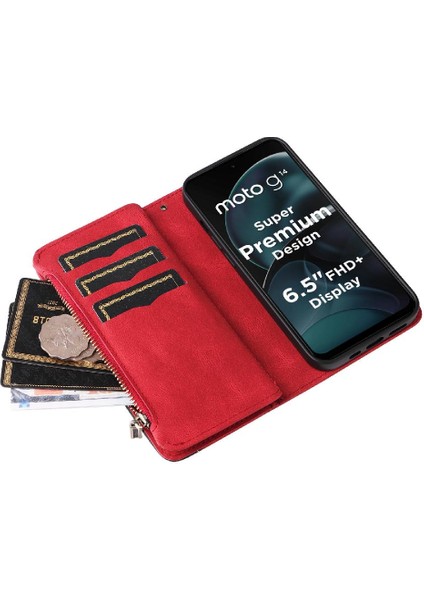Motorola Moto G14 4g Dokuz Kart Yuvaları Kickstand Koruyucu Fermuar (Yurt Dışından) fırsatları