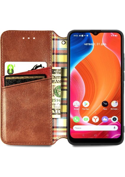 Oppo Realme C20 Cüzdan Fonksiyonu Için Zarif Iş Çevirme Kapağı (Yurt Dışından)