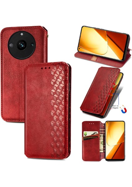 Oppo Realme 11 Cüzdan Fonksiyonu Flip Kapak Için Kılıf Zarif Iş (Yurt Dışından)