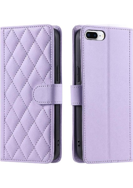 Iphone 7 Için Telefon Kılıfı Artı/8 Artı Manyetik Kafes El Kayışı Flip (Yurt Dışından)