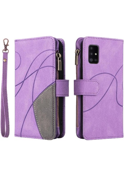Samsung Galaxy A51 5g Kickstand Koruyucu Iki Renkli Dikiş Için Kılıf (Yurt Dışından)