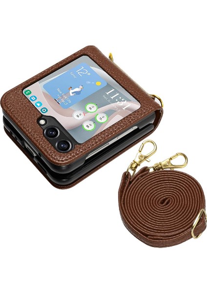 Telefon Kılıfı Için Samsung Galaxy Z Flip 5 Cüzdan Flip Folio Litchi Desen Pu (Yurt Dışından) indirimleri