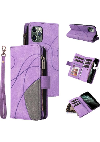 Kart ile IPhone 11 Pro Kickstand Koruyucu Fermuar Cüzdan Tarzı (Yurt Dışından)