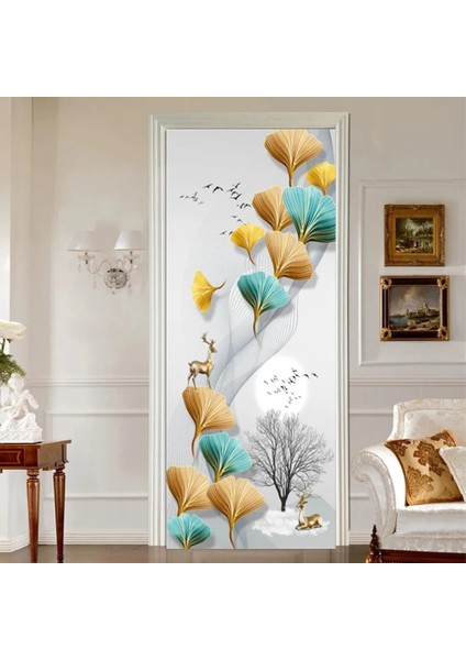 Qiuhong Shop 3 MT-2116 Stili 90X200CM Kapı Sticker Yenileme Banyo Sticker Cam Su Geçirmez Dolap Yapışkanlı Duvar Sticker Dekoratif Boyama Buzdolabı Sundurma Posteri (Yurt Dışından)