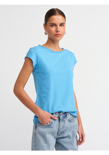 30699 Pamuklu T-Shirt-Turkuaz