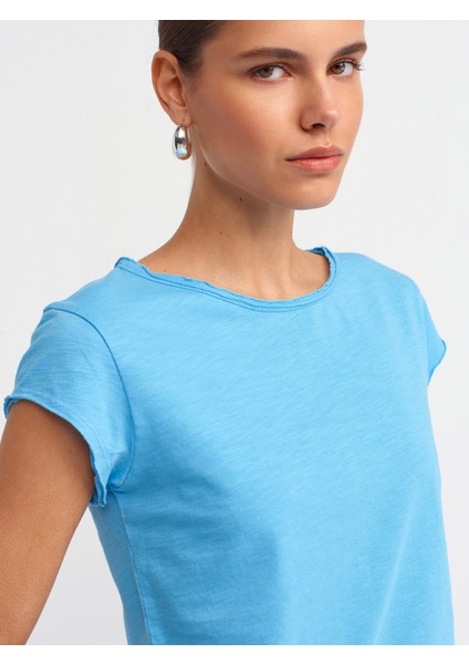30699 Pamuklu T-Shirt-Turkuaz modelleri