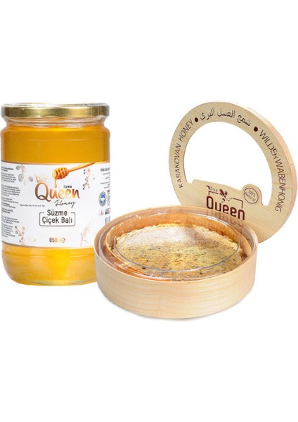 Süzme Bal 850 gr + Queen Honey Karakovan Balı 1,1 kg Ikisi Bir Arada Fırsat Paketi
